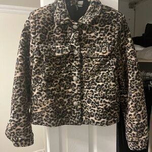 H&M Animal Print Teddy Jacket